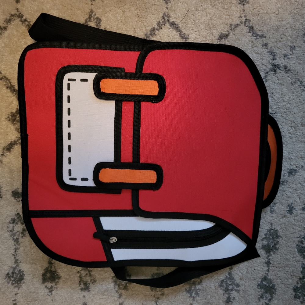 Red Cartoon-Style Backpack Bag - Picture 2 of 5